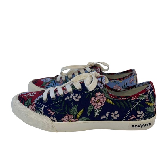SeaVees Women's Monterey Sneaker Flower Patchwork Poplin Twill Sz. 6.5 - Picture 1 of 8